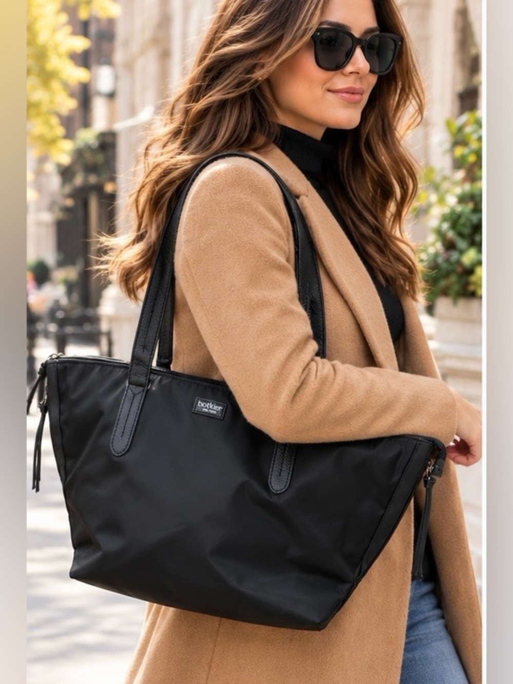 Botkier New York Bond Black Nylon Tote Bag Travel Work Carryall NWT